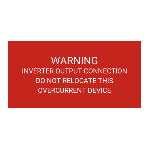 Warning Inverter Output Connection