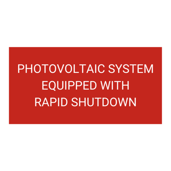 Photovoltaic System Equipped with Rapid Shutdown