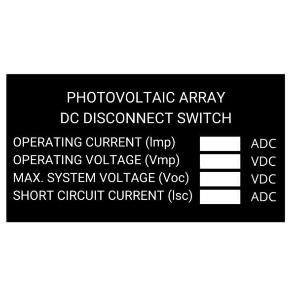 Photovoltaic DC Disconnect Switch